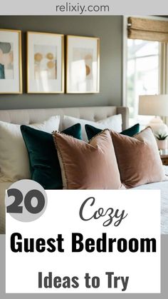 20 Super Cozy Guest Bedroom Ideas You Must Try Modern Cozy Guest Bedroom, Cozy Guest Bedroom Aesthetic, Guest Bedrooms Cozy, Comfortable Guest Bedroom, Cozy Guest Bedroom Ideas Relaxing, Simple Guest Bedroom Ideas Cozy, Bright Guest Room, Guest Bedroom Styling, Easy Guest Bedroom Ideas