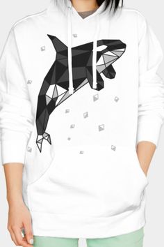 Polygon killer whale Killer Whale, Killer Whales, Pullover Designs, Women Pullover, Pullover Hoodie, Around The World, Human, Tattoos, My Style