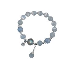 Material: Crystal Casual Silver Crystal Bracelet With Round Beads, Casual Adjustable Light Blue Jewelry, Casual Silver Round Crystal Bracelet, Light Blue Casual Bracelet Gift, Casual Light Blue Round Bead Jewelry, Casual Light Blue Round Beaded Jewelry, Casual Light Blue Bracelet Jewelry, Light Blue Adjustable Crystal Bracelet, Adjustable Light Blue Crystal Bracelet