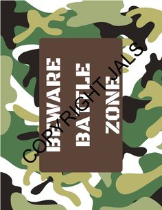 a brown and green camouflage pattern with the words, warrant badge