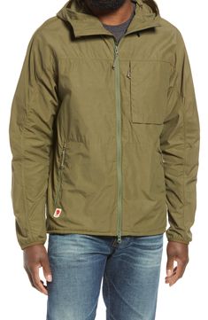 Perfect for day outings and light trekking, this lightweight, packable jacket blocks out cold winds while effectively letting out moisture. Style Name:Fjällräven High Coast Hooded Wind Jacket. Style Number: 6192886. Wind Jacket, Packable Jacket, Jacket Style, Trekking, Men's Clothing, Rain Jacket, Zip Pockets, Bomber Jacket, Nordstrom