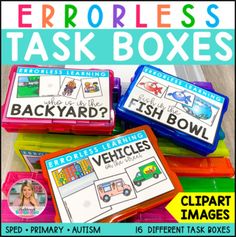 the back to school task boxes are filled with pictures