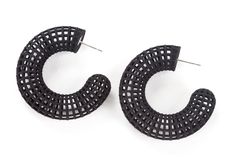 Nylon Earrings - These hoop earrings are 3D printed in nylon, with sterling silver post backs. 3d Printed Wearables, 3d Print Jewelry, 3d Printer Jewelry, Sidewalk Sale, 3d Earrings, 3d Printed Earrings, Printed Earrings, Concrete Jewelry, 3d Jewelry