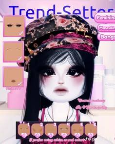 Dti Main Charecter, Makeup Dti Ideas, Dress To Impress Makeup Ideas, Dti Costume Makeup Ideas, Cute Gacha Oc Ideas, Dti Celebrity Look Alike Outfit, Dti Custom Make Up Ideas, Dti Faces Idea, Dti Tutorial Outfit