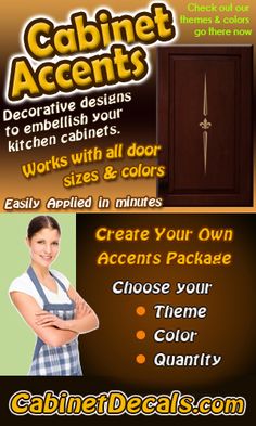 an advertisement for cabinet doors and cabinets