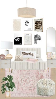 New York Apartment Inspiration, Wall Ideas Bedroom Paint, College Apartment Bedroom Pink, Room Ideas Bedroom Teenagers Aesthetic, Bedroom Inspo Board, House Decor Ideas Aesthetic, Girly Apartment Bedroom, City Girl Room Aesthetic, Dorm Room Inspiration Aesthetic