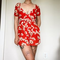 New With Tags. Cute Breezy Summer Romper With Pockets! Originally $59.99. Summer V-neck Fitted Jumpsuits And Rompers, Summer Fitted Jumpsuits And Rompers With Short Sleeve, Fitted Summer Jumpsuits And Rompers With Short Sleeves, Fitted Short Sleeve Jumpsuits And Rompers For Summer, Red Floral Print Short Sleeve Jumpsuits And Rompers, Flirty Summer Jumpsuits And Rompers With Short Sleeves, Flirty Short Sleeve Jumpsuits And Rompers For Summer, Flirty Summer Jumpsuit With Short Sleeves, Red Floral Print Jumpsuit With V-neck