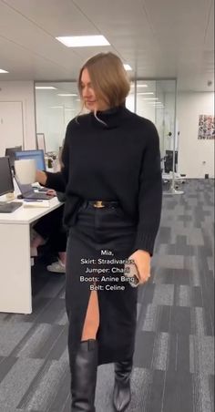 Work Fits, Looks Street Style, Mode Inspo, Cubicle, Looks Chic, Fall Winter Style, 가을 패션, Midi Skirts, Outfit Inspo Fall