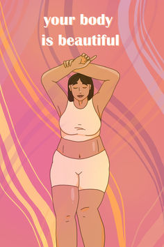 All bodies are beautiful and should be celebrated with confidence. #mindfulart #selfcare #wallpaper #teenart Feel-good Quotes And Wallpapers, Selfcare Wallpaper, Wellness Vision Board, Positive Self Image, Beautiful Inspirational Quotes, Beautiful Affirmations, Tanning Business, Just Happy Quotes, Positive Art