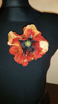 Beautiful poppy flower brooch made of hand-felted merino wool in vivid colors.  It is a perfect accessory for a coat, jacket, blouse or anything else you would like to pin it to. Brooch is made with great care and diligence. It is durable, best quality product which could be used many seasons. Definitely attracts people's attention. This is an eye-catching piece of jewelry. Size: ca. 5inch x 5 inch (12cm x 12 cm) EASY CARE INSTRUCTIONS Wool Brooch can be only hand washed in a warm water using a Wool Jewelry, Light Pink Flowers, Nuno Felt, Rustic Flowers, Felt Brooch, Dark Turquoise, Rustic Jewelry, Felted Scarves, Hand Felted