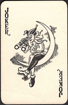 the joker playing card is in black and white