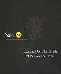 a leopard with the caption fake smile on the outside real pain on the inside