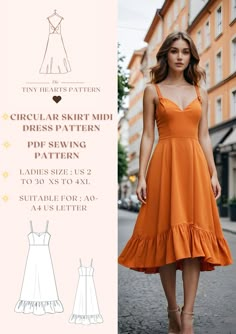 Circular Skirt Midi Dress Pattern,Midi Dress Sewing Pattern,Holiday Dress Pattern,Woman Dress Sewing Pattern A0 A4 US Letter-US 2 to 30. Circular Skirt Midi Sewing Dress Pattern, available as an instant download (pdf) sewing pattern bundle with a range of size options, including plus sizes. ✅US Sizes: 2, 4, 6, 8, 10, 12, 14, 16, 18, 20, 22, 24, 26, 28, 30 ✅Standard Sizes: XS, S, M, L, XL, 2XL, 3XL, 4XL ✅These patterns are suitable for A4, A0, and US Letter size papers. ✅If requested, it will be Modern Clothes Patterns, Graduation Dress Sewing Pattern, Sewing Patterns Clothes Women, Wedding Guest Dress Pattern Sewing, Dress Patterns Beginner, Pattern Skirt Sewing, Modern Sewing Patterns Women, Jumpsuit Sewing Patterns For Women, Boho Dress Sewing Pattern