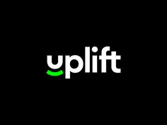 the logo for uplift is shown in white on a black background with green accents