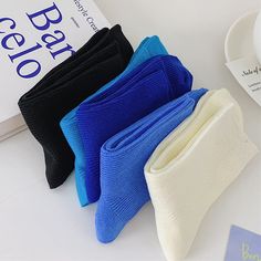 Make these socks a part of your aesthetic look 💙Free SizeMaterial: 100% Cotton Trendy Blue Knee-high Socks For Winter, Trendy Blue Socks For Spring, Casual Blue Socks For Spring, Trendy Stretch Blue Socks, Blue Stretch Socks For Spring, Stretch Blue Socks For Spring, Trendy Blue Socks For Winter, Trendy Blue Winter Socks, Comfortable Stretch Blue Socks