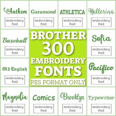 300 Brother machine embroidery fonts bundle for personal and commercial use. High quality fonts for machine embroidery. *Also suitable for Babylock embroidery machine. This embroidery pack includes only PES format.  Almost every font comes in several sizes: 1 inches, 2 inches, 3 inches. Some fonts may be larger or smaller depending on the design. You will also receive a link to the software for viewing embroidery files on your computer or laptop. Please note: these are machine embroidery fonts a Brothers Embroidery Designs, Machine Embroidery Monogram Fonts, Embroidery Fonts Machine, Brother Embroidery Designs Free, Brother Machine Embroidery, Embroidery Fonts Free, Babylock Embroidery Machine, Ballerina Embroidery, Fonts Wedding