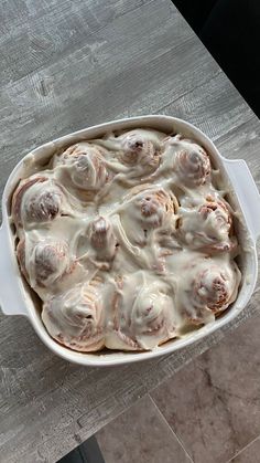 a casserole dish is sitting on a table