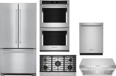 stainless steel kitchen appliances and appliance including refrigerator, stove, dishwasher