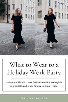 Wondering what to wear to your holiday work party? This guide is your go-to for finding the perfect balance between festive and professional. From jewel tones to classic cocktail dresses, I’ve got outfit ideas for every dress code. Stay chic while keeping it appropriate! #HolidayStyle #WorkPartyLooks #FestiveFashion Cocktail Dress For Office Party, Holiday Dress Cocktail, Festive Work Outfits, Professional Holiday Party Outfit, Christmas Work Party Dress, Cocktail Dress Work Event, Corporate Cocktail Event Outfit, Work Cocktail Party Outfit, Winter Cocktail Outfit