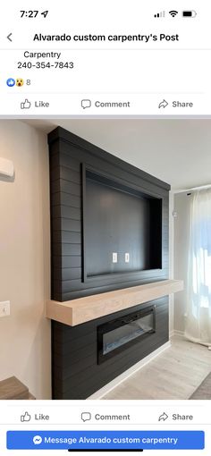 a large tv mounted to the side of a wall above a fireplace in a living room