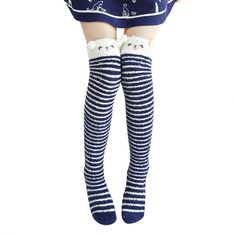 Size: One size, Color: Sky Blue Dark Green Sky, Kawaii Winter, Striped Stockings, Green Sky, Women's Socks, Long Socks, Milky White, Green And Khaki, Christmas Morning