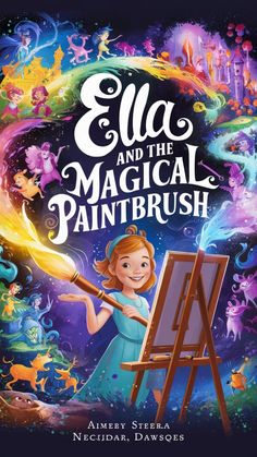 the book cover for ella and the magic paintbrush