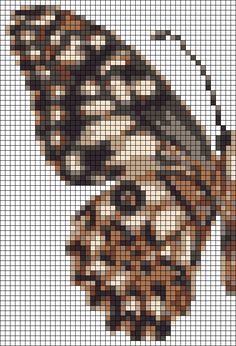 a cross - stitch pattern of a dog's head in brown, black and white colors