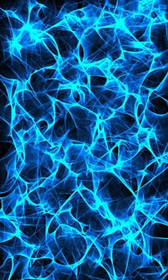 an abstract blue background with wavy lines and shapes in the form of fire or ice