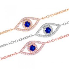 Ward Off Evil Eye, Gold Evil Eye Bracelet, Evil Eye Necklace Gold, Evil Eye Protection, Sapphire Bracelet