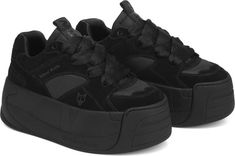 Naked Wolfe Platform Sneaker (Women) | Nordstrom 90s Platform Sneakers, Thick Platform Shoes, Black Chunky Platform Sneakers, Styling Platform Boots, Black Chunky Shoes, Goth Sneakers, Wolf Shoes, Naked Wolfe Shoes, High Platform Sneakers