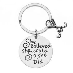 Field Hockey She Believed She Could So She Did Inspirational Keychain FIELD HOCKEY JEWELRY- Beautiful Inspirational Field Hockey Keychain for Women, Teen or Girl Field Hockey Players FIELD HOCKEY KEYCHAIN- Silver Plated Field Hockey She Believed She Could So She Did Charm Keychain PERFECT FIELD HOCKEY GIFT -For Field Hockey players, Field Hockey teams, Field Hockey Coaches or Anyone that loves Field Hockey!! DON'T LOSE YOUR KEYS- Want something fashionable to help you keep track of your keys? If Silver Keychain For Gift, Senior Gifts Sports Field Hockey, Field Hockey Motivation, Field Hockey Quotes, Hockey Keychain, Field Hockey Goals, Field Hockey Gifts, Hockey Jewelry, Womens Field Hockey