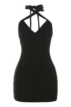 This mini dress features a deep V-neckline with a backless halter design and lace-up details. The high waist and slim fit create a chic and alluring look, perfect for special occasions. Details: Elasticity: Slight Stretch Fabric Type: POLYESTER Silhouette: Sheath Neckline: V-Neck Material: POLYESTER Size (IN) US Size Bust Size Skirt Length Waist Size Hip Size S 4 33.86 17.32 23.62-34.65 30.71 M 6 35.43 18.11 25.20-36.22 32.28 L 08/10 37.01 18.90 26.77-37.80 33.86