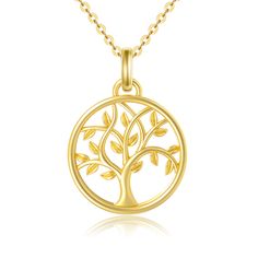 PRICES MAY VARY. UNIQUE DESIGN: The tree of life symbolizes strength, resilience and staying alive forever. No matter what difficulties and dangers we face, we are strong enough to face them. Strive for more knowledge, wisdom, and new experiences on the path of life. 14K GOLD TREE OF LIFE NECKLACE: Tree of life pendant:16*16mm, the delicate chain length: 16+2 Inch. SOLID GOLD MATERIAL: This 14K gold tree of life pendant necklace is made of 14K yellow gold, nickel-free, lead-free, hypoallergenic Necklace Family, Path Of Life, Man Jewelry, More Knowledge, Necklace Tree, We Are Strong, Gifts For Fiance, Gold Tree, Necklace Delicate