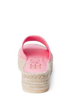 Fun summer pink sandal! Easy to walk in, very comfortable padded footbed True to size 2" espadrille platform Summer Platform Footbed Sandals For Spring, Spring Summer Style Platform Footbed Sandals, Pink Synthetic Platform Slippers For Summer, Summer Vacation Platform Footbed Sandals, Pink Synthetic Platform Slippers For Spring, Casual Platform Footbed Sandals For Summer, Summer Synthetic Platform Footbed Sandals, Summer Platform Footbed Sandals In Synthetic, Spring Platform Footbed Sandals