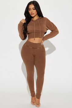 Available In Mocha. Mineral Wash Legging Set Cropped Hoodie Drawstring Attached Ribbed Tank Leggings Stretch Disclaimer: Due To The Specialized Wash Process, Each Garment Is Unique. Top: Self: 100% Cotton Top/Bottom: Contrast: 90% Cotton 10% Spandex Imported | Chill Vibe Mineral Wash Legging Set in Mocha size 3X by Fashion Nova Brown Athleisure Activewear For Fall, Fitted Brown Activewear For Fall, Pretty Shoes Sneakers, Ribbed Tank, Curve Dresses, Pretty Shoes, Drawstring Hoodie, Matching Dresses, Cropped Hoodie