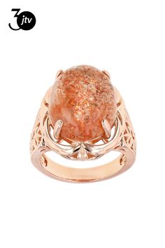 Timna Jewelry Collection��� 18X14mm Oval Cabochon Red Sunstone Solitaire Copper Ring. Measures approximately  .71"L x .87"W. Not sizeable Amber Ring, Copper Ring, Copper Rings, Oval Cabochon, Jewelry Collection, Amber, Copper, Orange, Ring