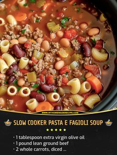 the recipe for slow cooker pasta e fagioi soup