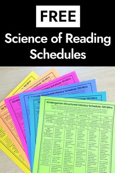 the science of reading schedules with text overlay