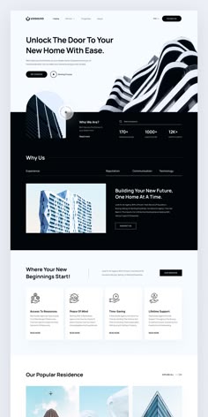 the landing page for an architecture website