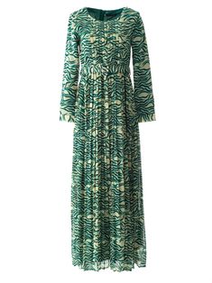 Step out in style with the Pretty Karima silk chiffon print Modest maxi dress Elegant and sophisticated, its pleated design and belted waist are perfect for any occasion. At 59 inches long, this dress effortlessly exudes grace and can be easily maintained with a quick hand wash. Cheers to looking fabulous! runs snug, go up one size for comfort fitting. Green Chiffon Maxi Dress, Green Maxi Dress For Casual Wear, Green Maxi Dress For Casual Occasions, Green Dress Down Maxi Dress, Chic Green Belted Maxi Dress, Pleated Long Maxi Dress For Spring, Spring Long Pleated Maxi Dress, Chic Printed Silk Maxi Dress, Silk Maxi Length Pleated Dress