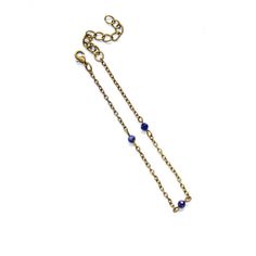 Materials: Natural gemstones, nickel free brass chain, clasp and 2 inch extenderSize: Stone is approximately 0.2"L x 0.2”WAdjustable 8.5-10.5 inches in length This lapis lazuli anklet is dainty and darling. Perfect to stack with other anklets or you can wear it solo to add a dash of natural color to your spring and summer looks. Lapis Lazuli gemstone benefits:- enhances communication, intuition, psychic perceptions and channeling abilities - promotes a clear mind to provide spiritual protection- Adjustable Metal Anklets Nickel Free, Adjustable Metal Nickel-free Anklets, Adjustable Metal Dangle Anklets, Adjustable Beaded Chain Anklet As Gift, Adjustable Brass Beaded Chain Jewelry, Metal Chain Bracelet With Adjustable Chain And Round Beads, Dainty Adjustable Nickel-free Anklets, Adjustable Dangle Anklets With Chain, Dainty Metal Beaded Bracelets With Adjustable Chain