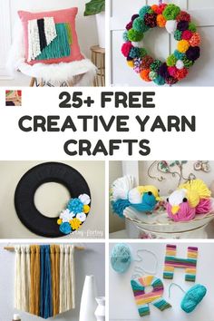 the 25 free crochet yarn crafts are great for beginners to make and sell