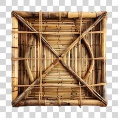 a bamboo frame that is made to look like it has been placed on the wall