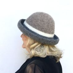 Wool Hat - Water resistant, crushable, warm and oh-so comfortable, a perfect cold weather hat in loom-knitted wool. Can be worn with the brim up or down. Felted Wool Hats, Felted Wool Hat, Felted Hats, Felted Hat, Cold Weather Hats, Professional Gifts, Artful Home, Felted Wool, Felt Hat