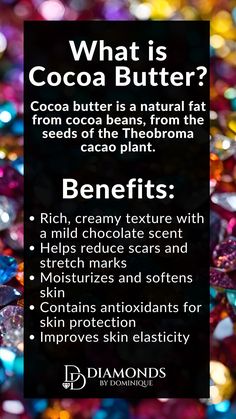 Discover the benefits of cocoa butter for your skin with DIY recipes and tips. Learn how to use cocoa butter for moisturizing, stretch marks, and dry skin relief. Explore homemade cocoa butter creams, body butters, and lip balms for glowing, smooth skin. Find out how cocoa butter helps with anti-aging, eczema, and healthy skin. Perfect for natural skincare routines, cocoa butter offers versatile uses for face masks, hand creams, and beauty recipes. Homemade Cocoa, Skincare Benefits