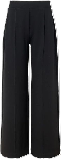 DEREK LAM 10 CROSBY Tempest wide leg knit trouser black Luxury Fitted Black Wide Leg Pants, Black Wool Wide-leg Bottoms, Luxury Viscose Ankle-length Wide Leg Pants, Black High-waisted Wide Leg Pants With 4-way Stretch, Luxury Black Wide Leg Full-length Pants, By Malene Birger, Thom Browne, Sweater Skirt, Blazer Coat