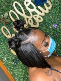 Bob Ponytail Black Women, Bob Ponytail, Ponytail Black Women, Bday Hairstyles, Invisible Locs, Bday Hair, Big Chop Natural Hair, Slick Ponytail