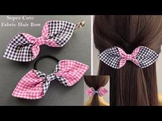 🎀 Super Cute Fabric Bow Tutorial | How to Make a Hair Bow | Make Simple Hair Clip | Arco de tecido - YouTube Fabric Bows Diy Tutorials, How To Make Fabric Bows, Hairbow Tutorial Easy, Bow Hair Clips Diy, Hair Bow Making Tutorials, Bows In Hair, Fabric Bow Tutorial, Make A Hair Bow, Hair Ties Tutorial