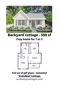 the back yard cottage is shown in this brochure for $ 50, 000