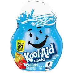 a bottle of kool aid liquid with fruit on it